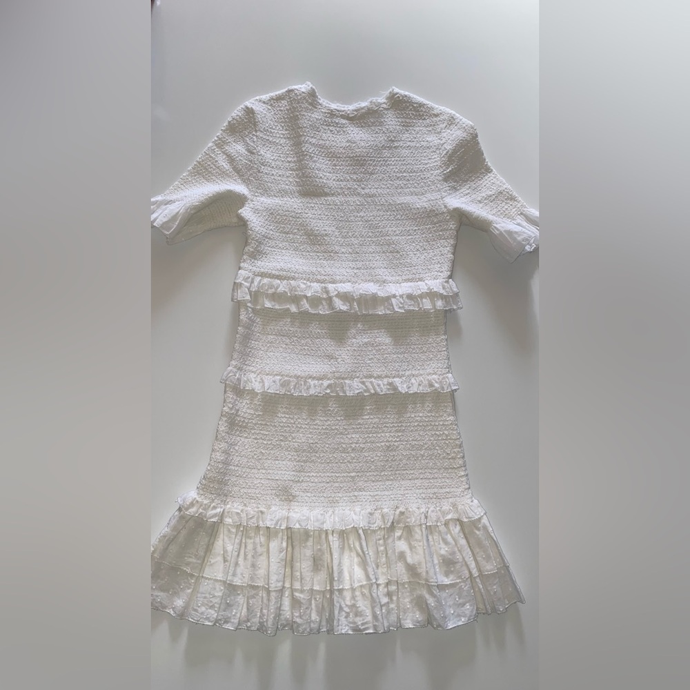 LoveShackFancy White Ruffle Mini Dress - Picture 3 of 9